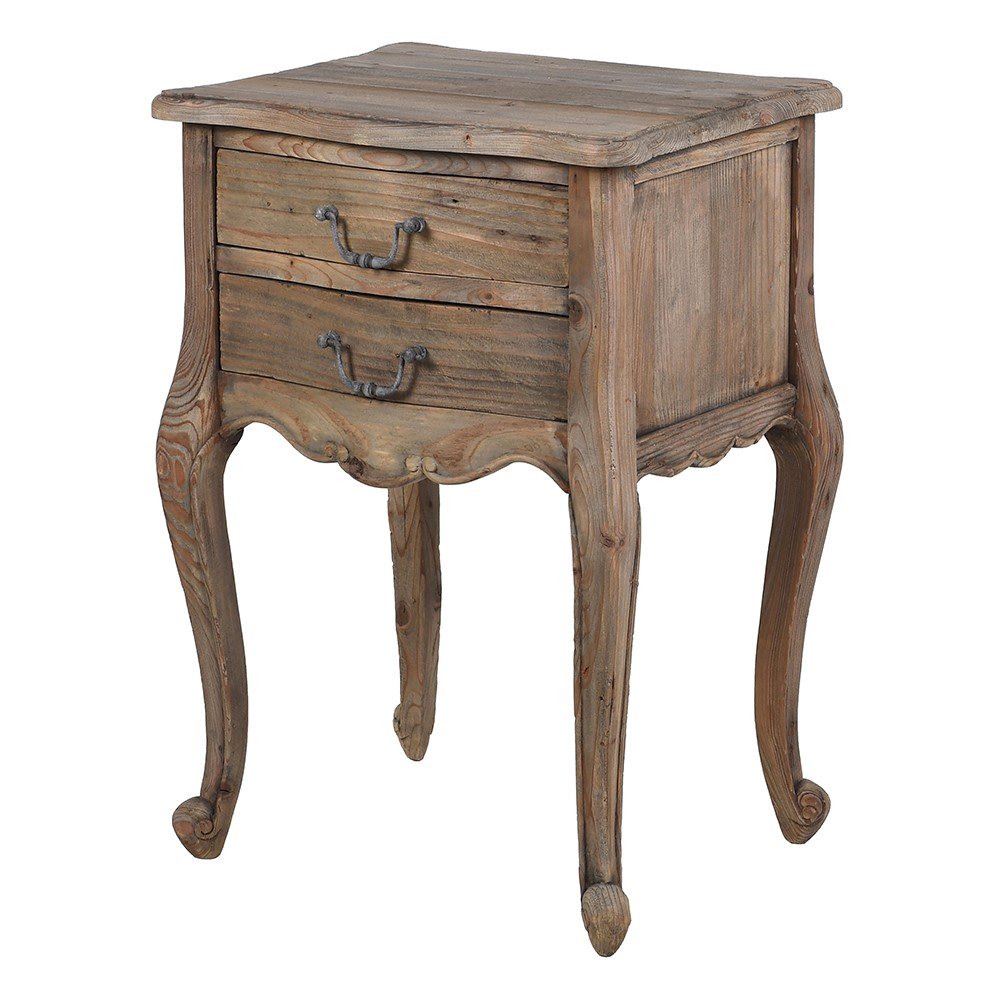 Olympia Reclaimed Pine 2 Drawer Bedside - LUXONAS