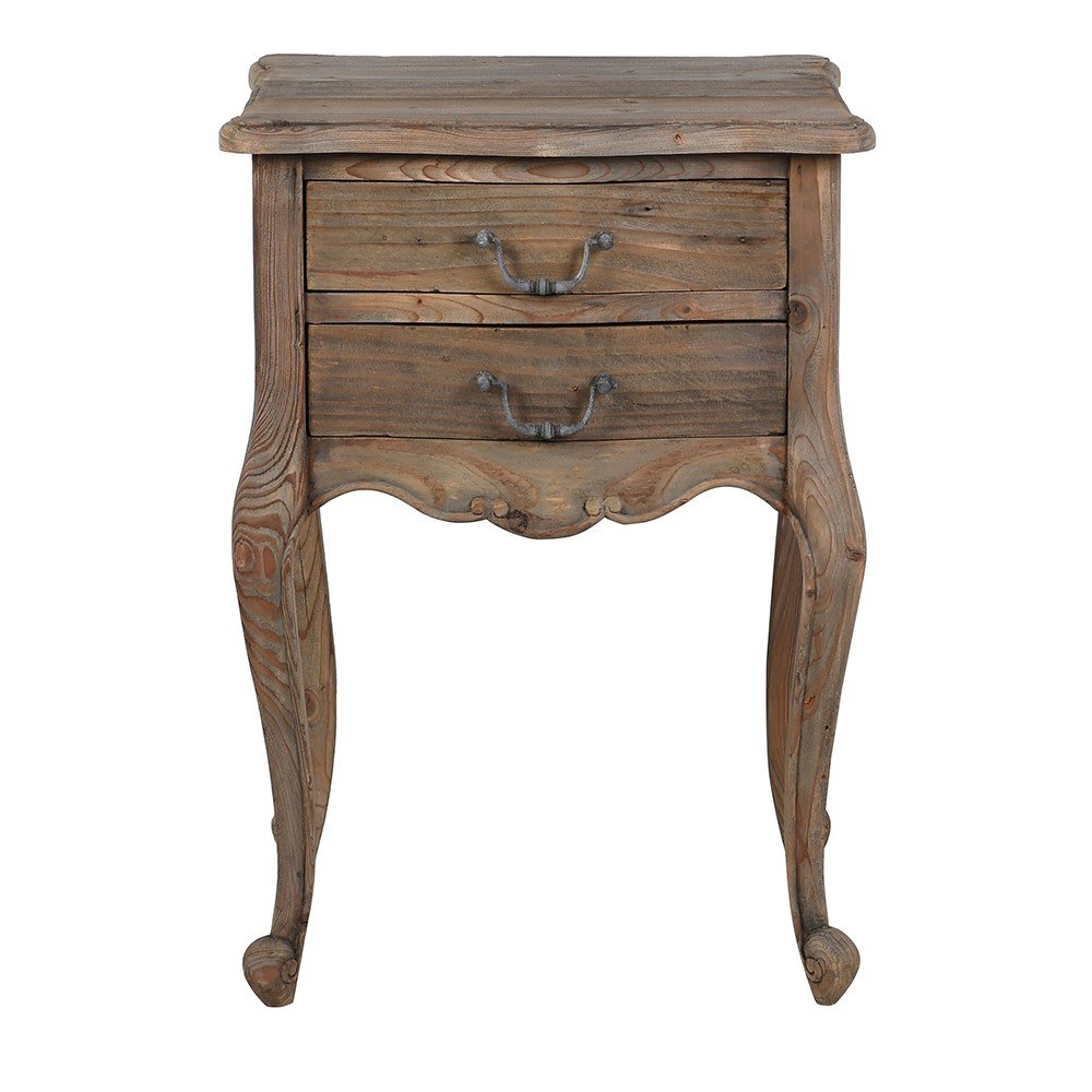 Olympia Reclaimed Pine 2 Drawer Bedside - LUXONAS