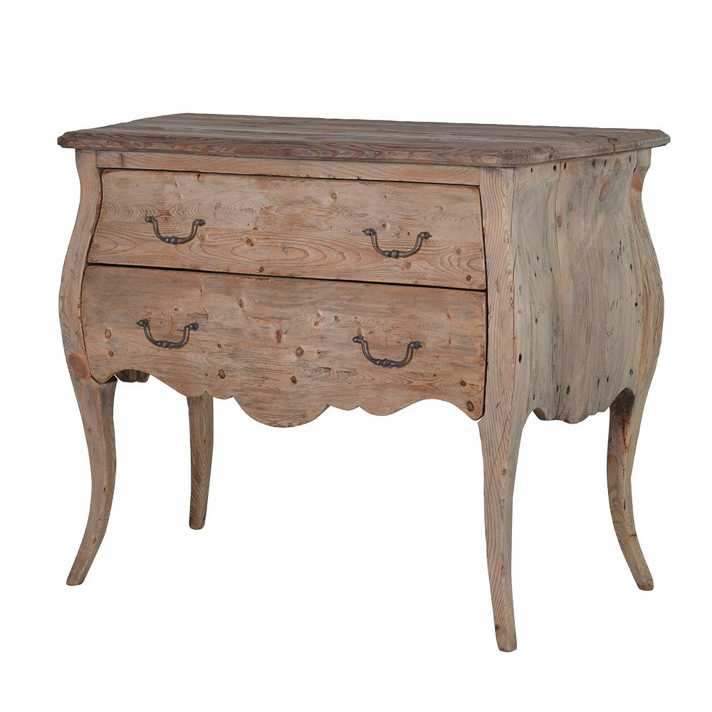 Olympia Reclaimed Pine 2 Drawer Plain Chest - LUXONAS