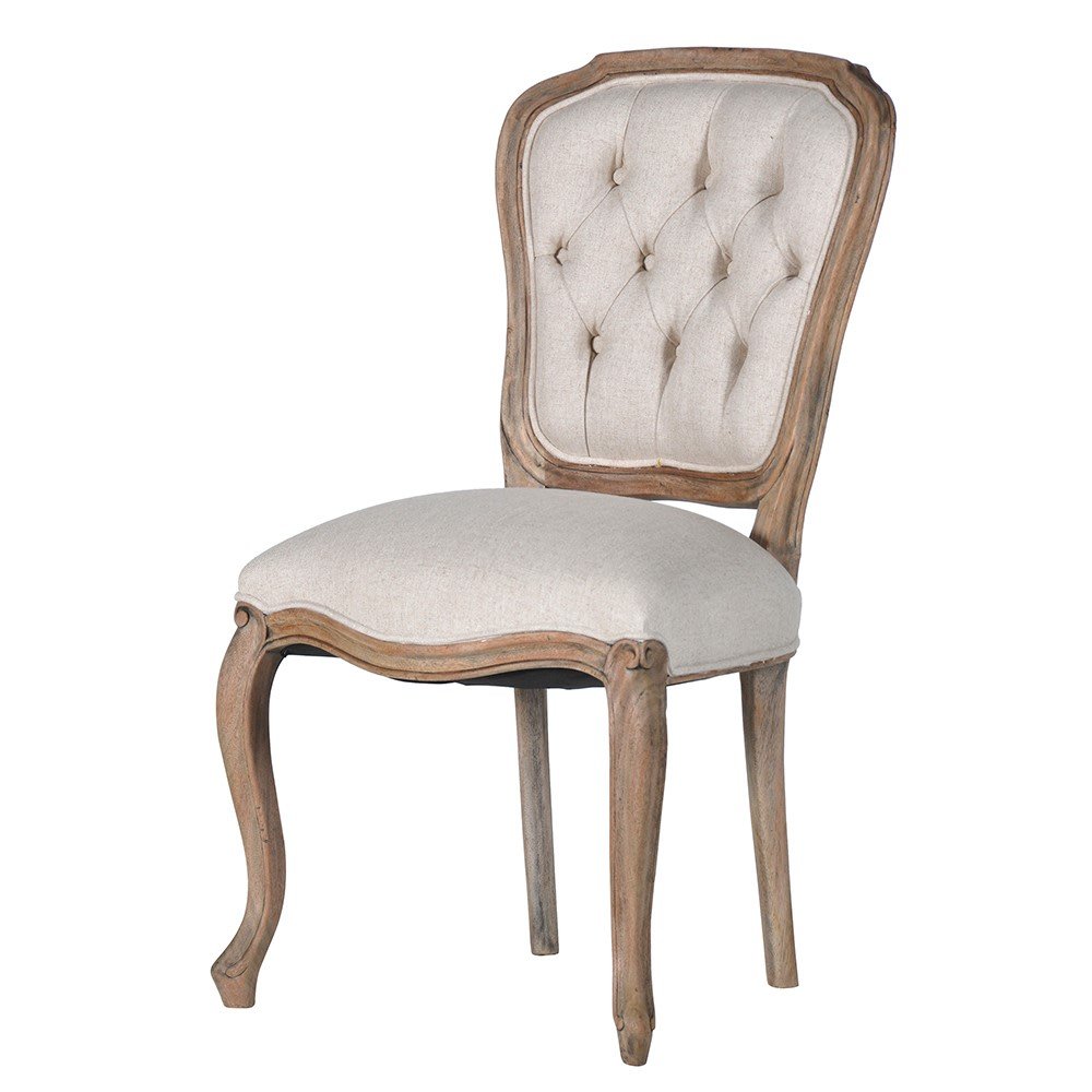 Olympia Reclaimed Pine Buttoned Dining Chair