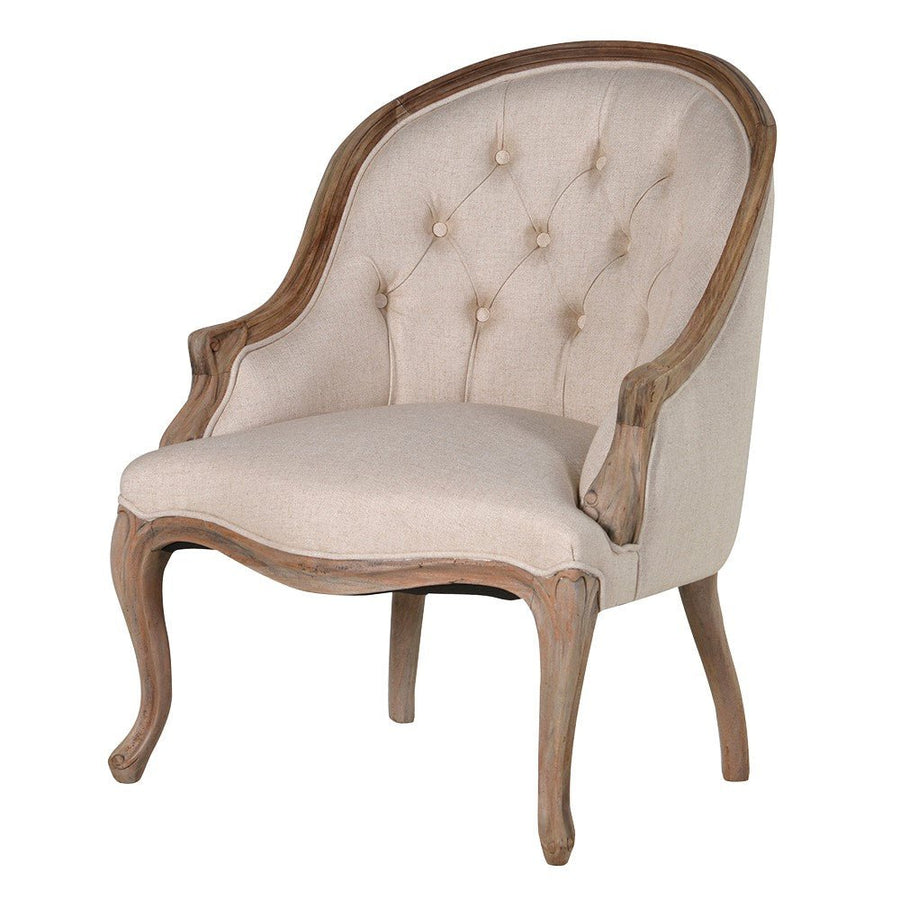 Olympia Reclaimed Pine Linen Curved Back Chair