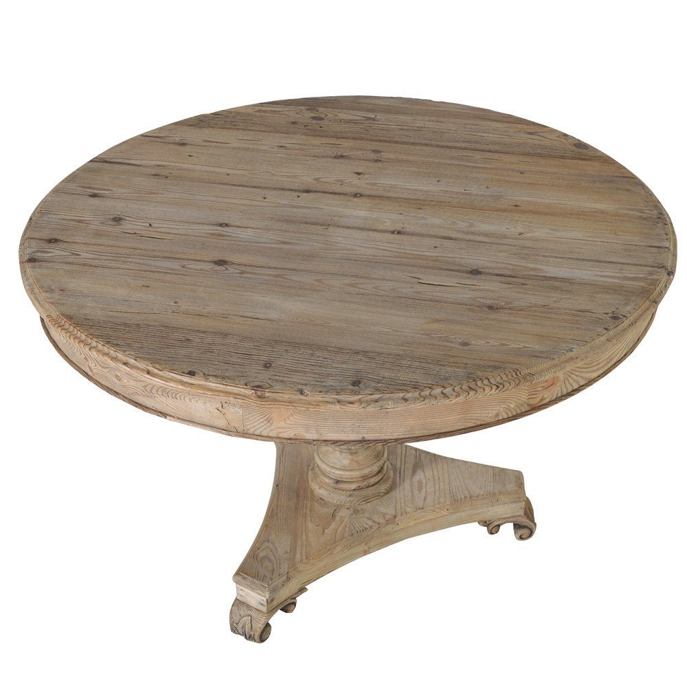 Olympia Reclaimed Pine Drum Top Dining Table - LUXONAS