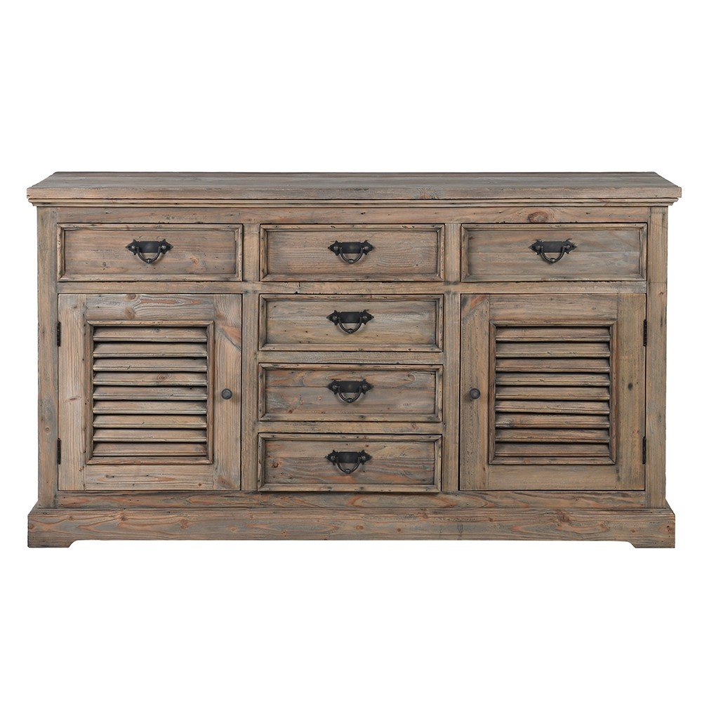 Olympia Reclaimed Pine Louvred Sideboard - LUXONAS