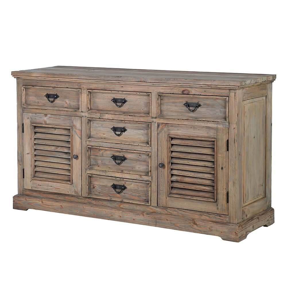 Olympia Reclaimed Pine Louvred Sideboard - LUXONAS