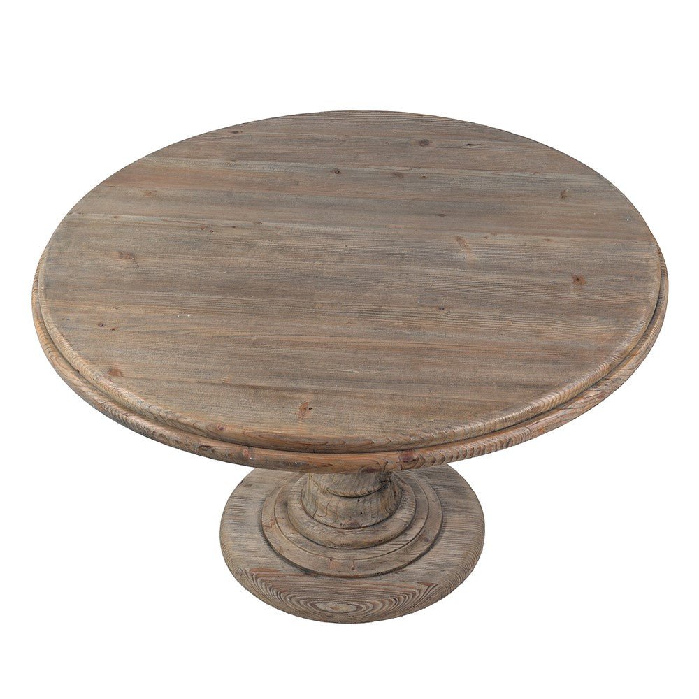 Olympia Reclaimed Turned Pedestal Dining Table - LUXONAS