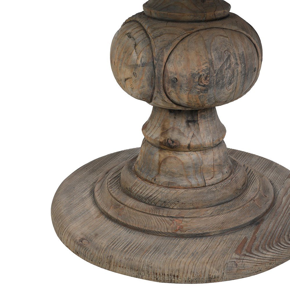 Olympia Reclaimed Turned Pedestal Dining Table - LUXONAS