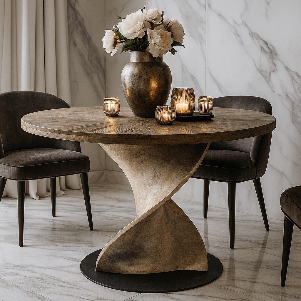 Ontario Round Elm Dining Table - LUXONAS