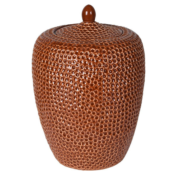 Orange Red Mosaic Dimple Jar
