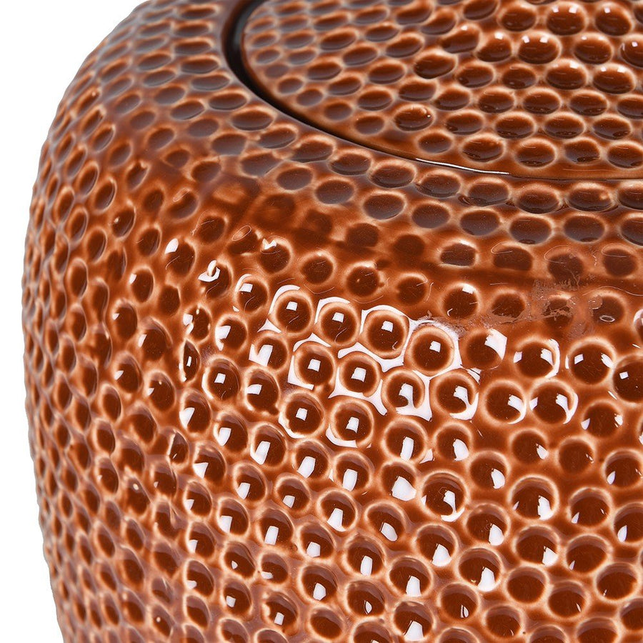 Orange Red Mosaic Dimple Jar