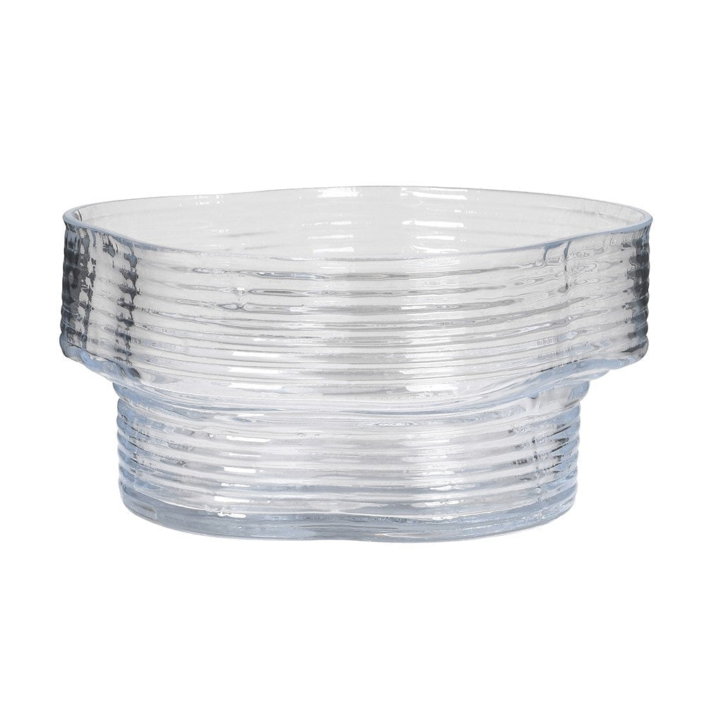 Organic-Shaped Textured Glass Bowl