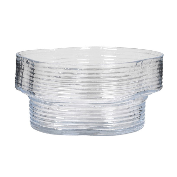 Organic-Shaped Textured Glass Bowl