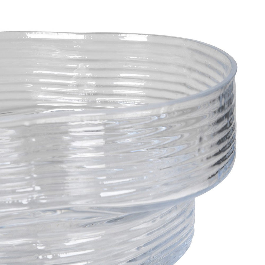 Organic-Shaped Textured Glass Bowl