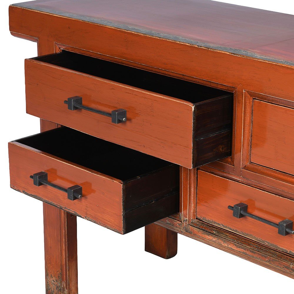 Oriental Burnt Orange Seven - Drawer Sideboard - LUXONAS HOME