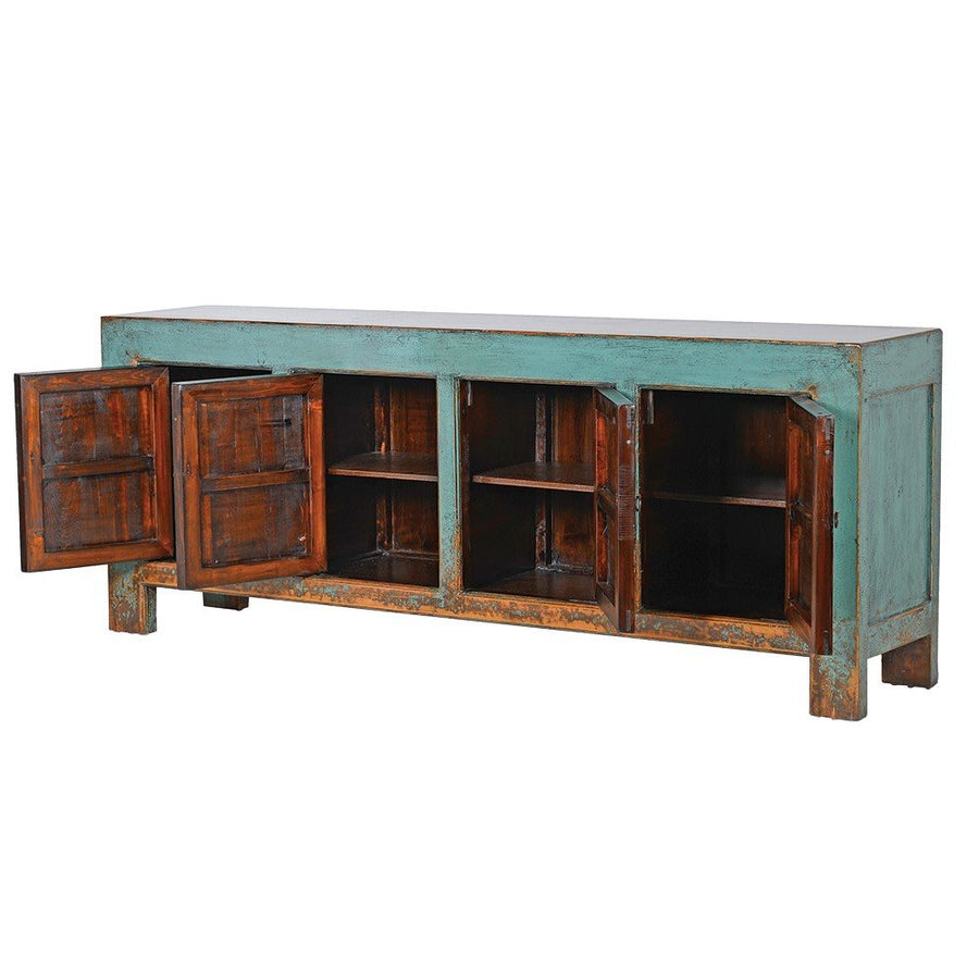 Oriental Turquoise Four-Door Three-Drawer Sideboard
