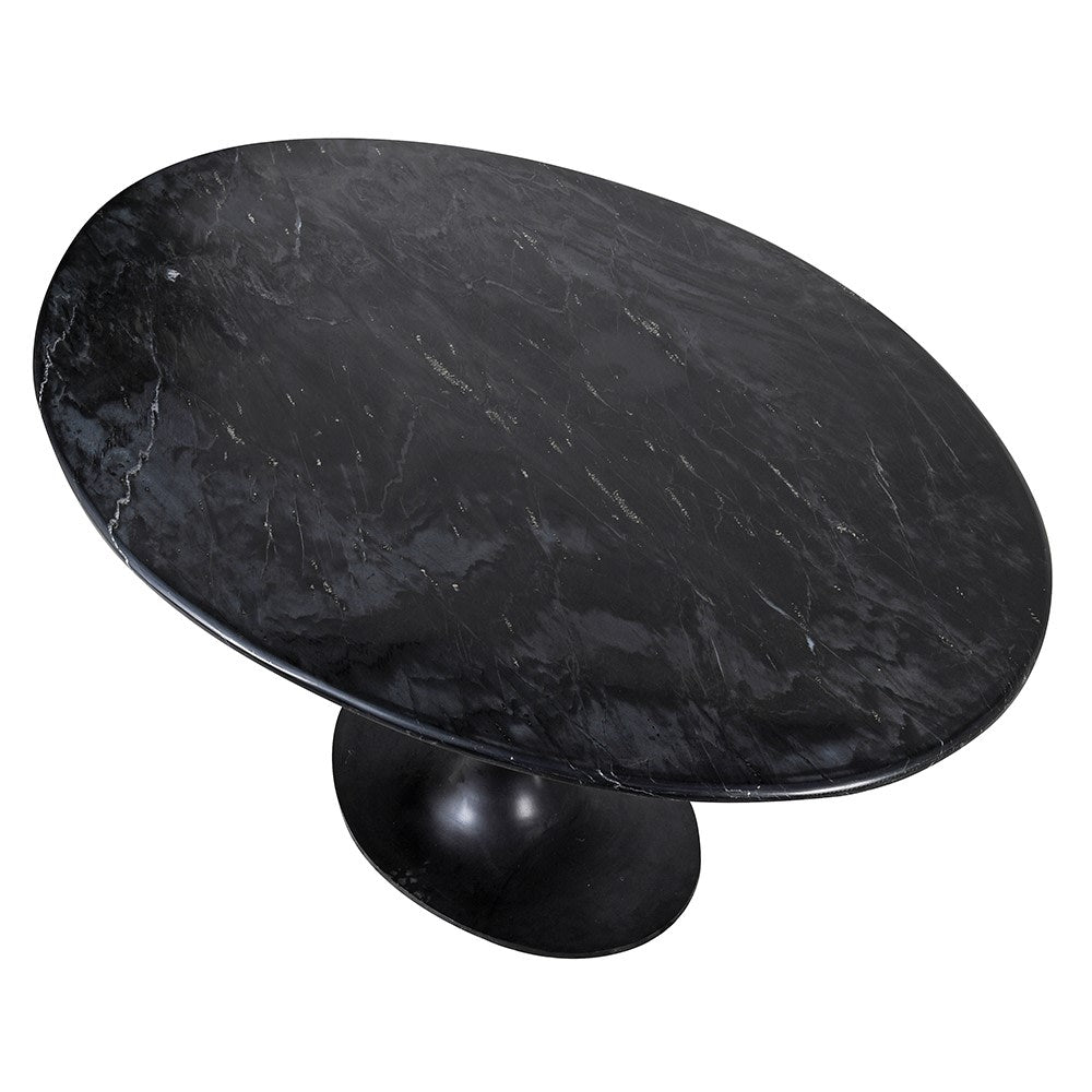 Oval Black Marble Dining Table - LUXONAS