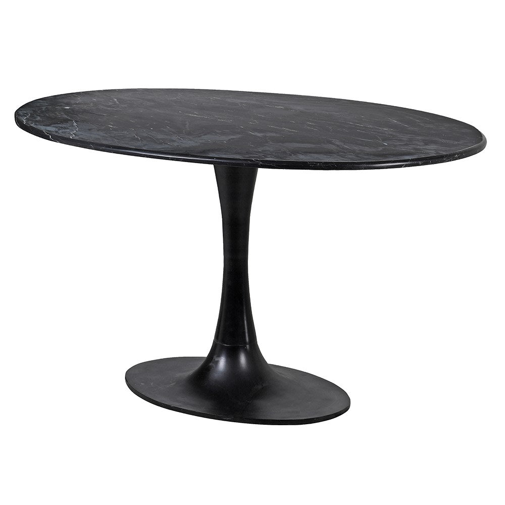 Oval Black Marble Dining Table