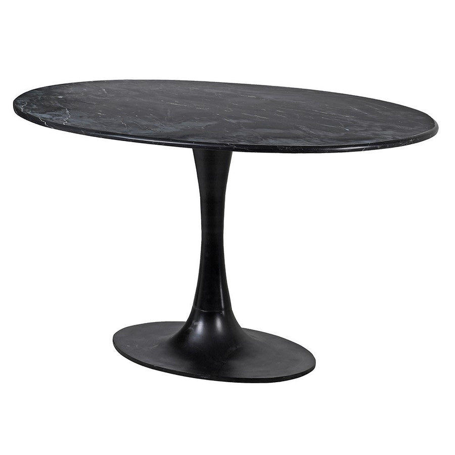 Oval Black Marble Dining Table