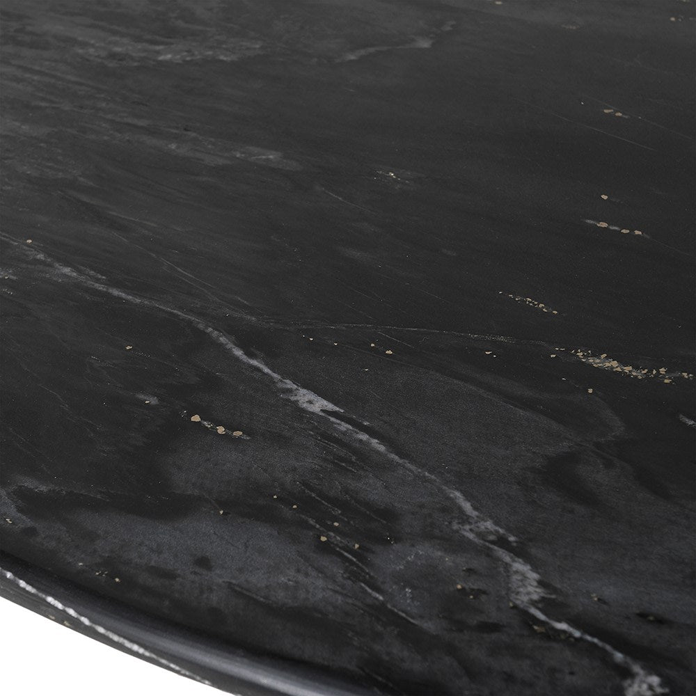 Oval Black Marble Dining Table - LUXONAS