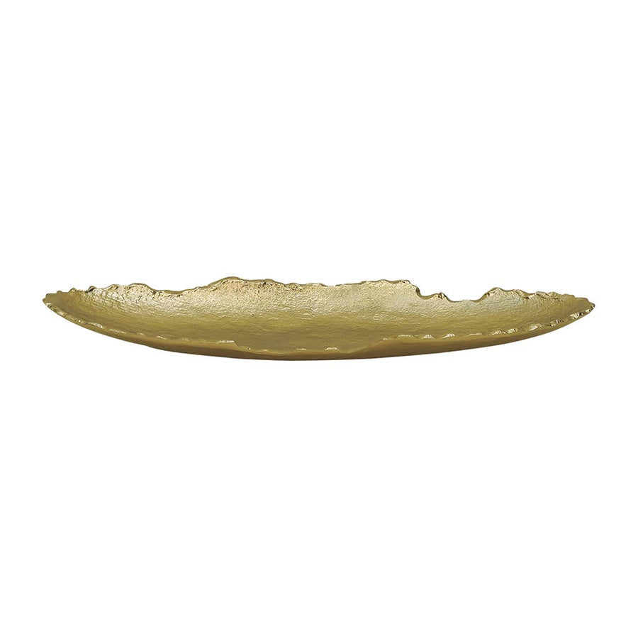 Oval Gold Aluminium Decorative Tray