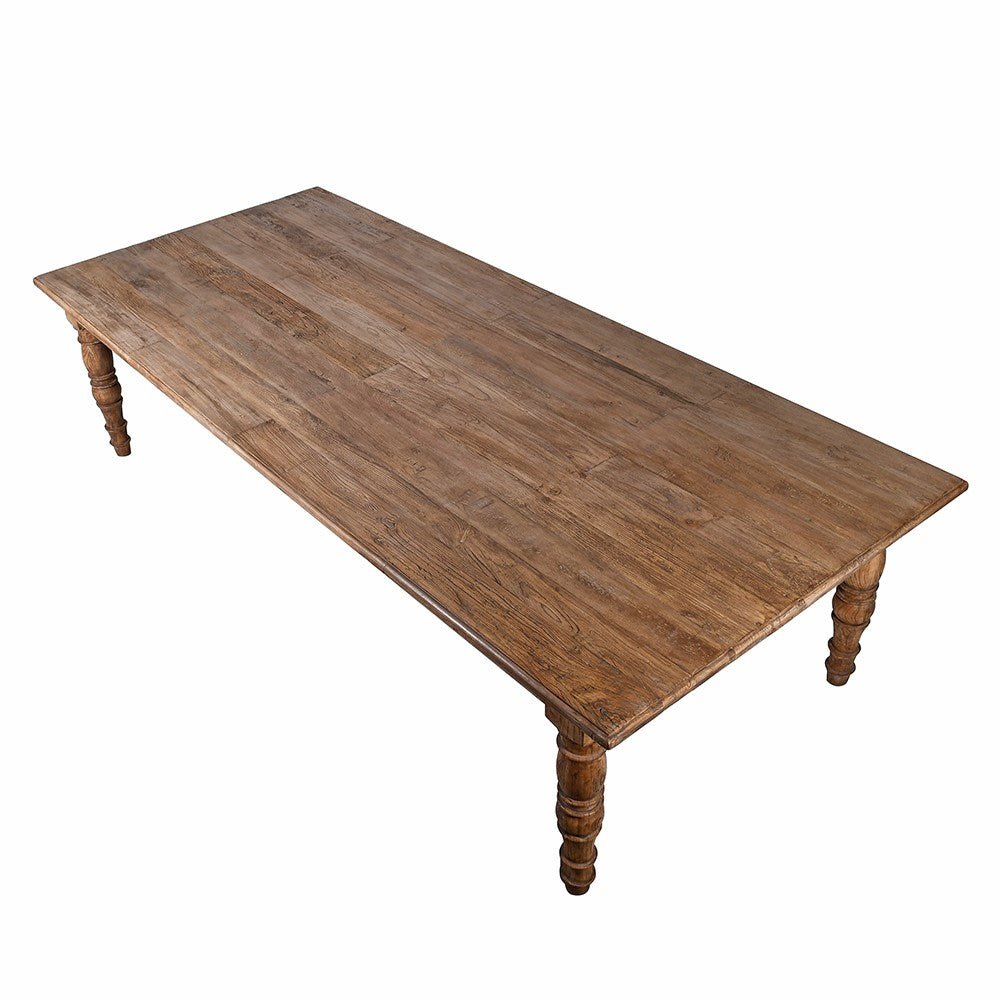 Oversized Reclaimed Elm Dining Table - LUXONAS