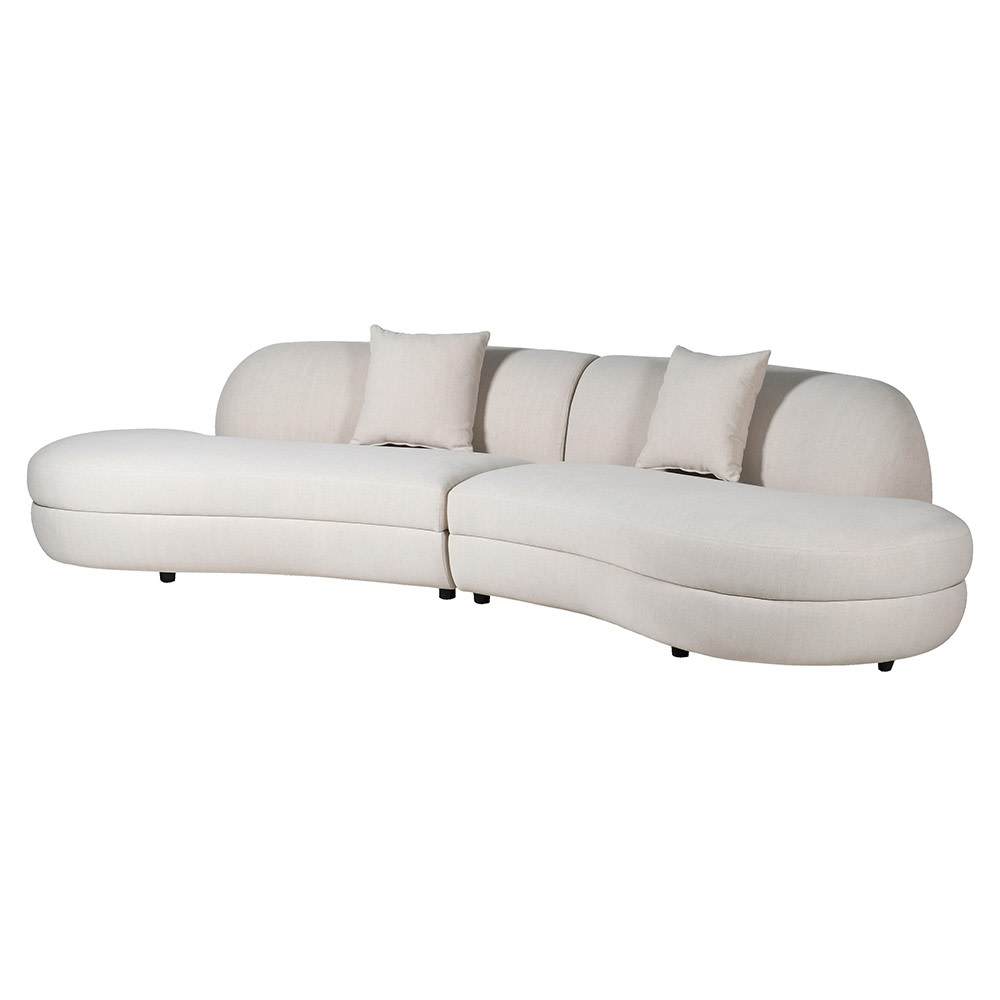 Oyster Linen Crescent Sofa - LUXONAS