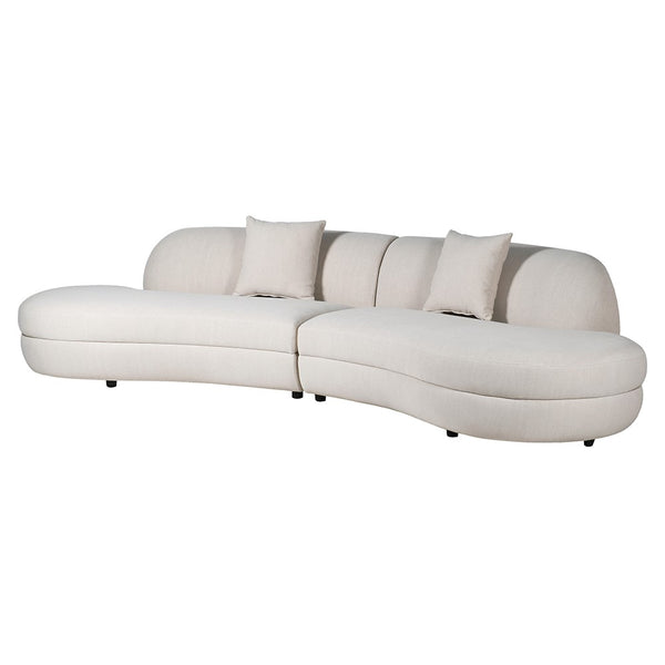 Oyster Linen Crescent Sofa - LUXONAS