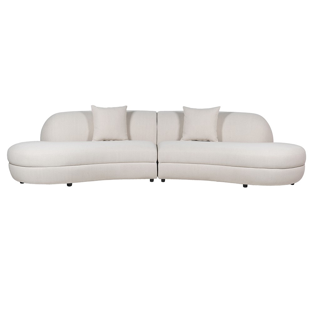 Oyster Linen Crescent Sofa - LUXONAS
