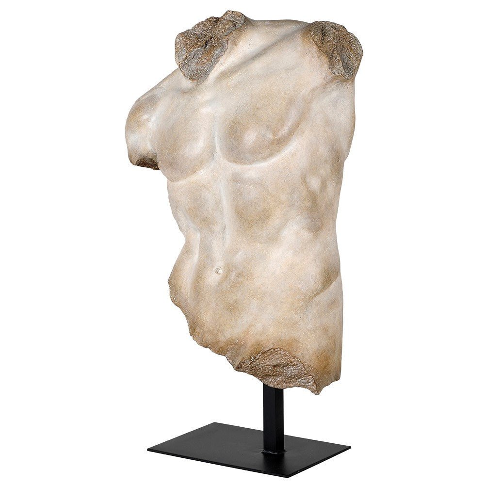 Pale Torso Sculpture on Plinth