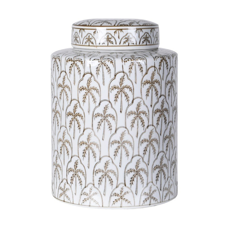 Palm Tree Lidded Jar