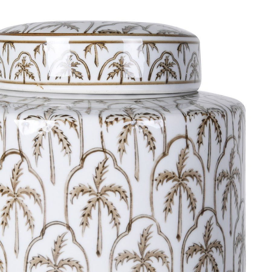 Palm Tree Lidded Jar