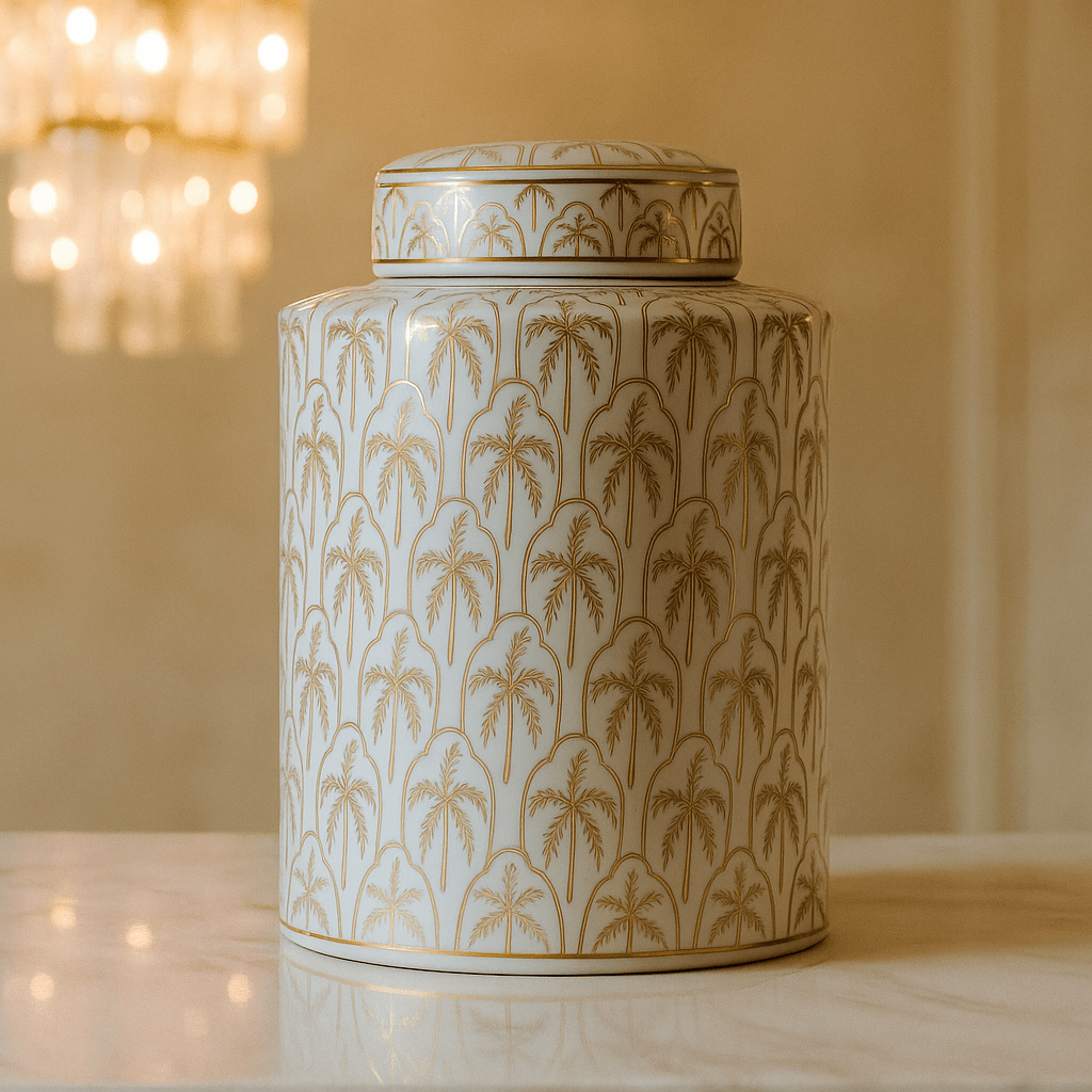 Palm Tree Lidded Jar - LUXONAS