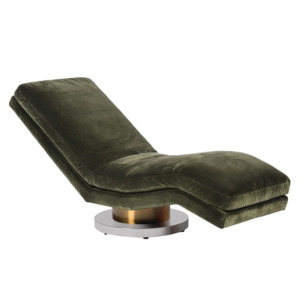 Parker Mid Century Chaise with Swivel Base - LUXONAS