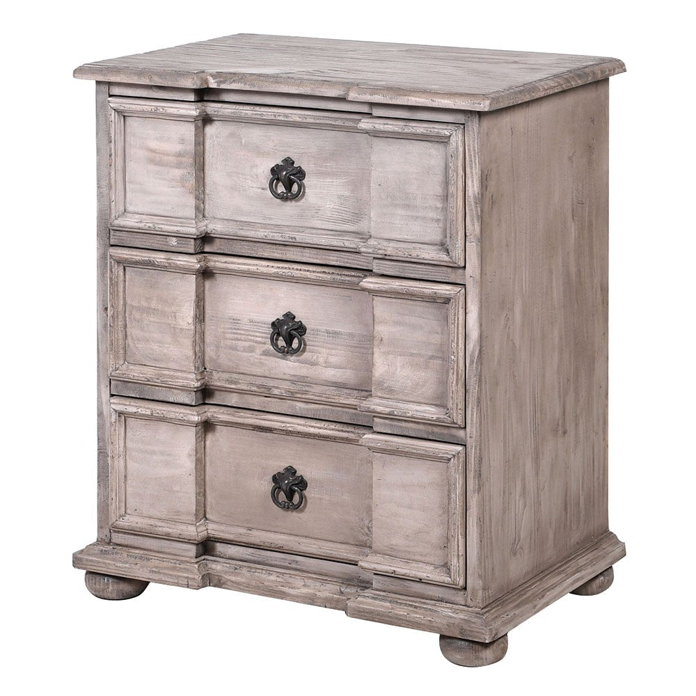Paros 3 Drawer Bedside