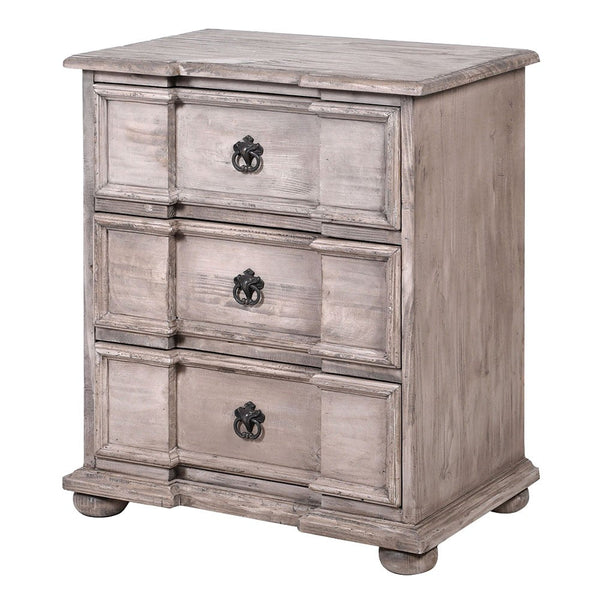 Paros 3 Drawer Bedside