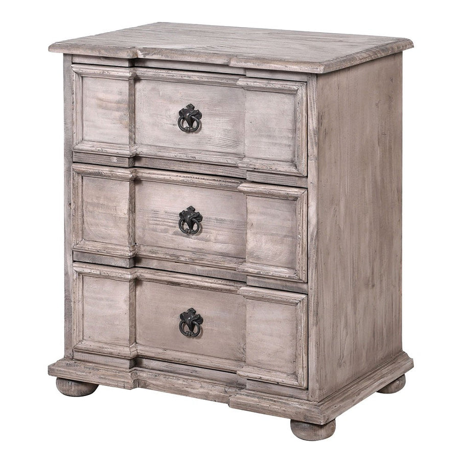 Paros 3 Drawer Bedside