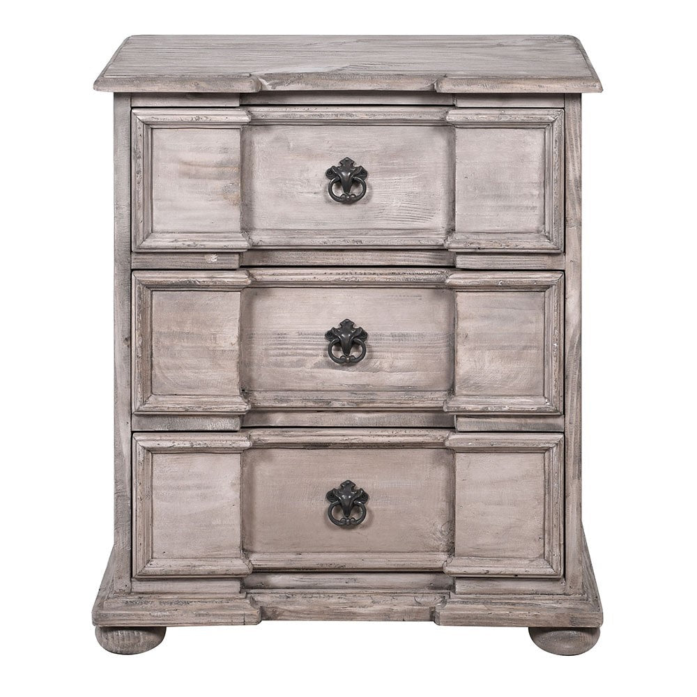 Paros 3 Drawer Bedside - LUXONAS