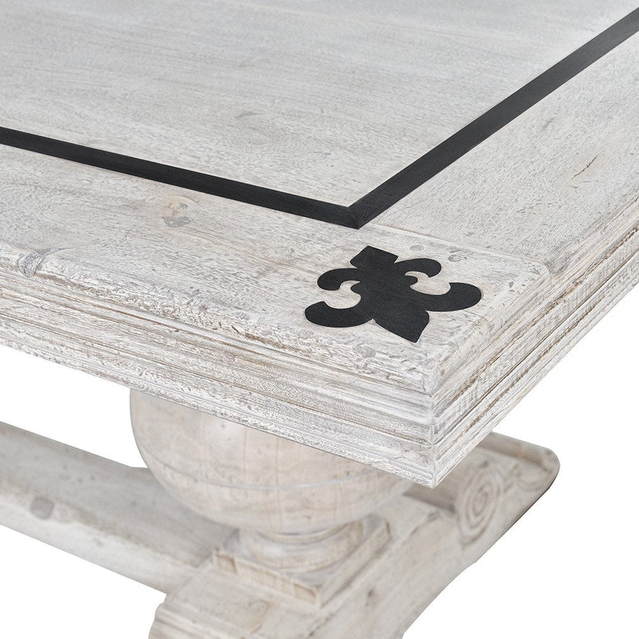 Paros Large Wooden Dining Table with Inlay