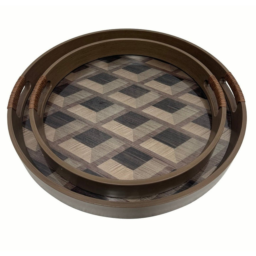 Parquet Round Large Tray