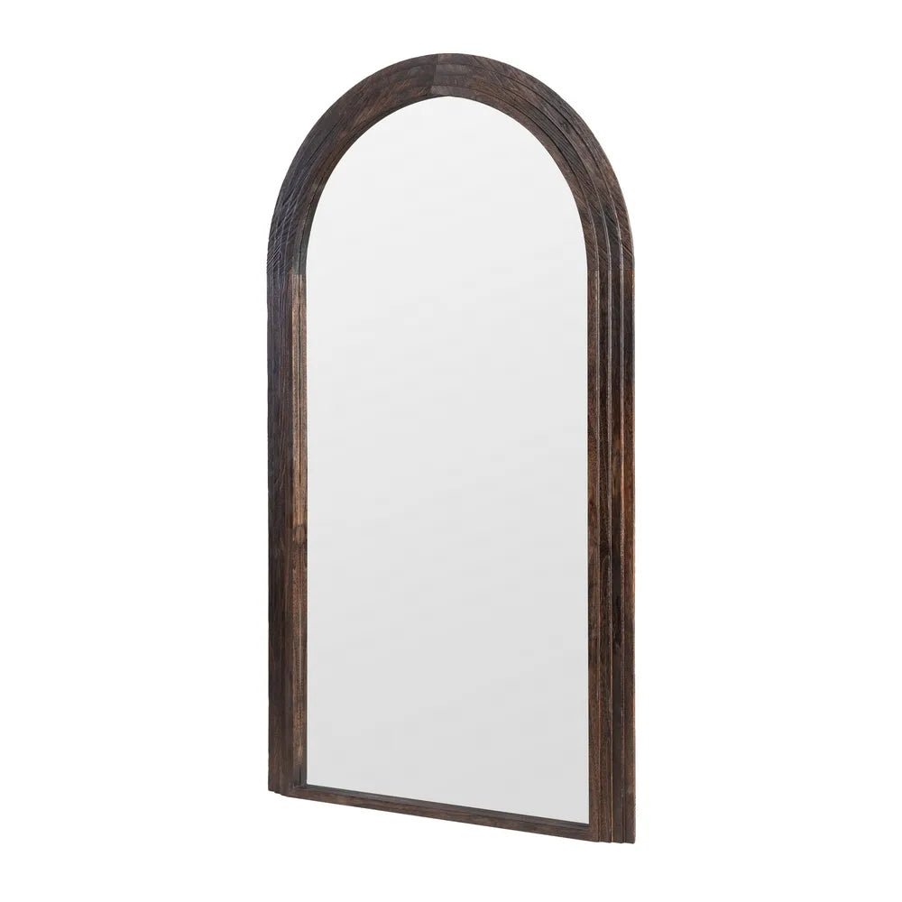 Paulina Wood Half Round Mirror - LUXONAS