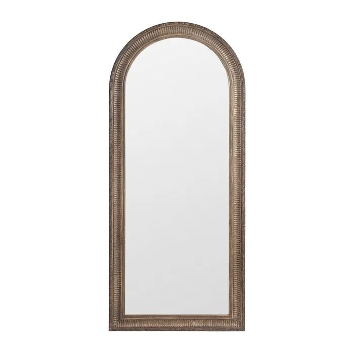 Paulina Wood Half Round Mirror - LUXONAS