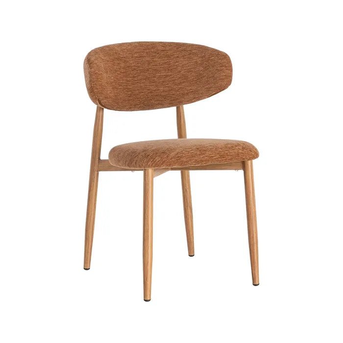 Peach Fabric & Metal Chair