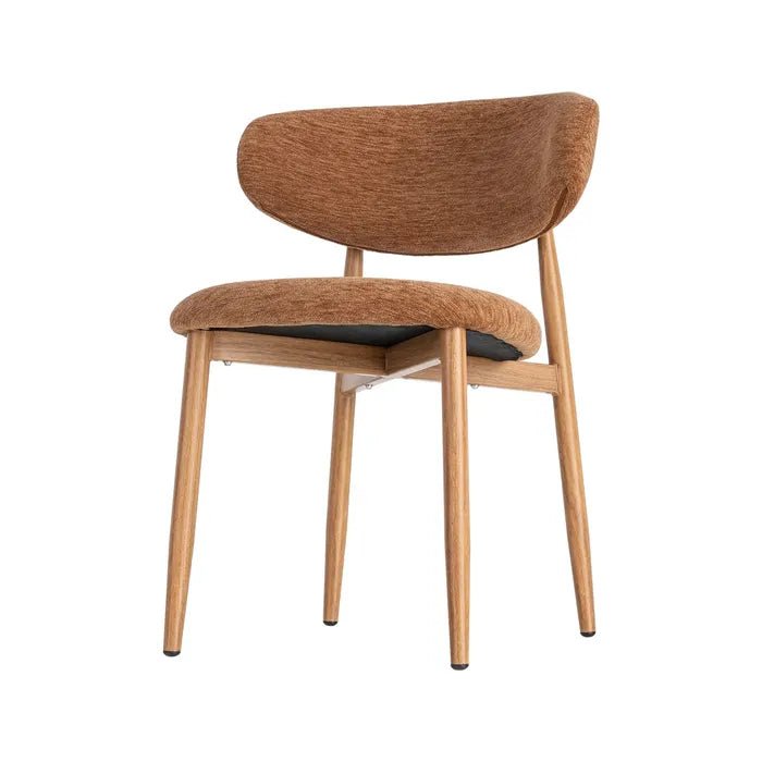 Peach Fabric & Metal Chair