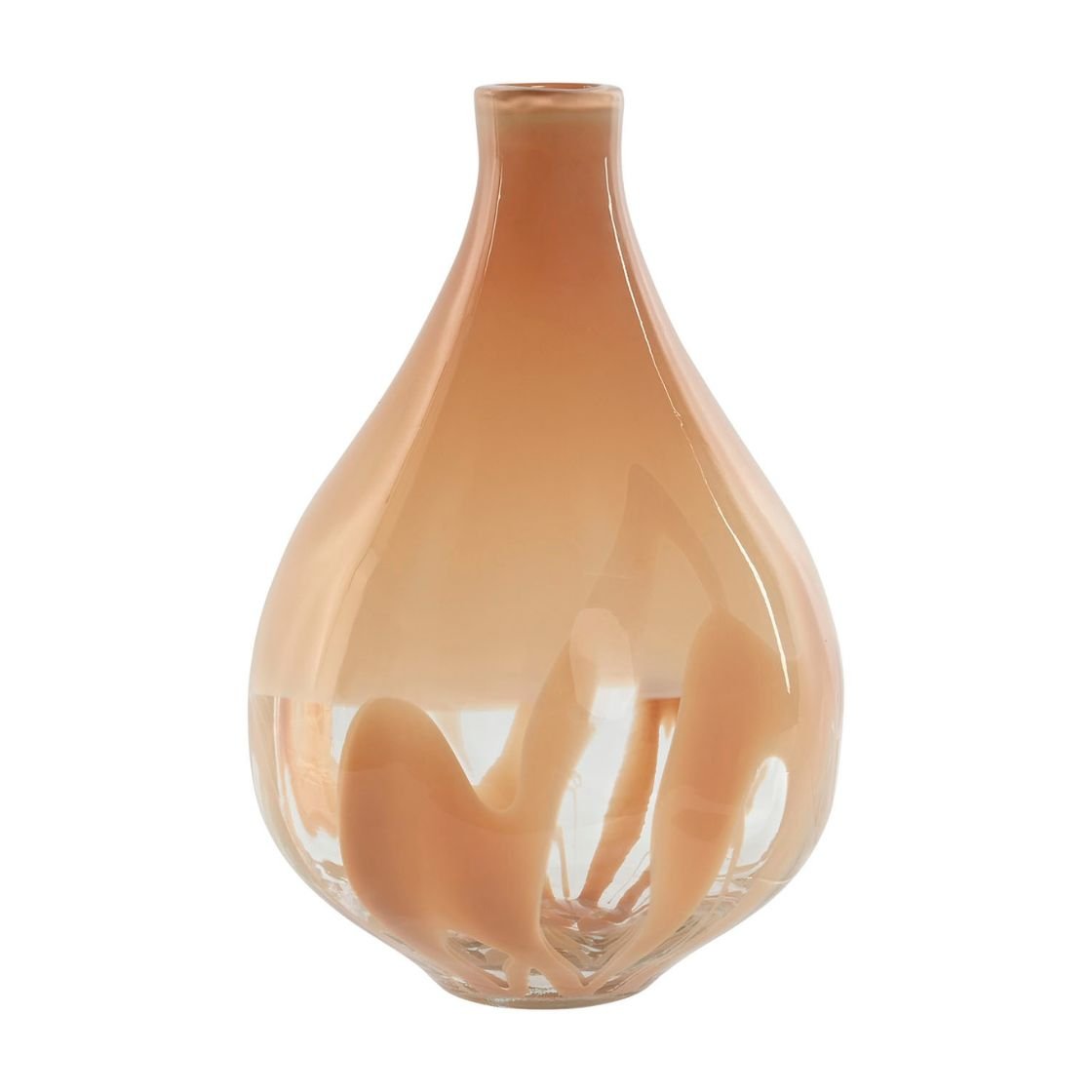 Peach Hand Blown Glass Vase