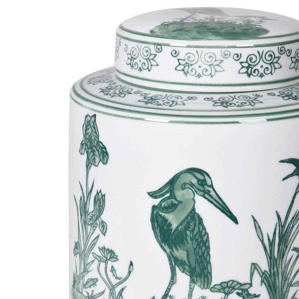 Peacock Sage Ceramic Temple Jar - LUXONAS