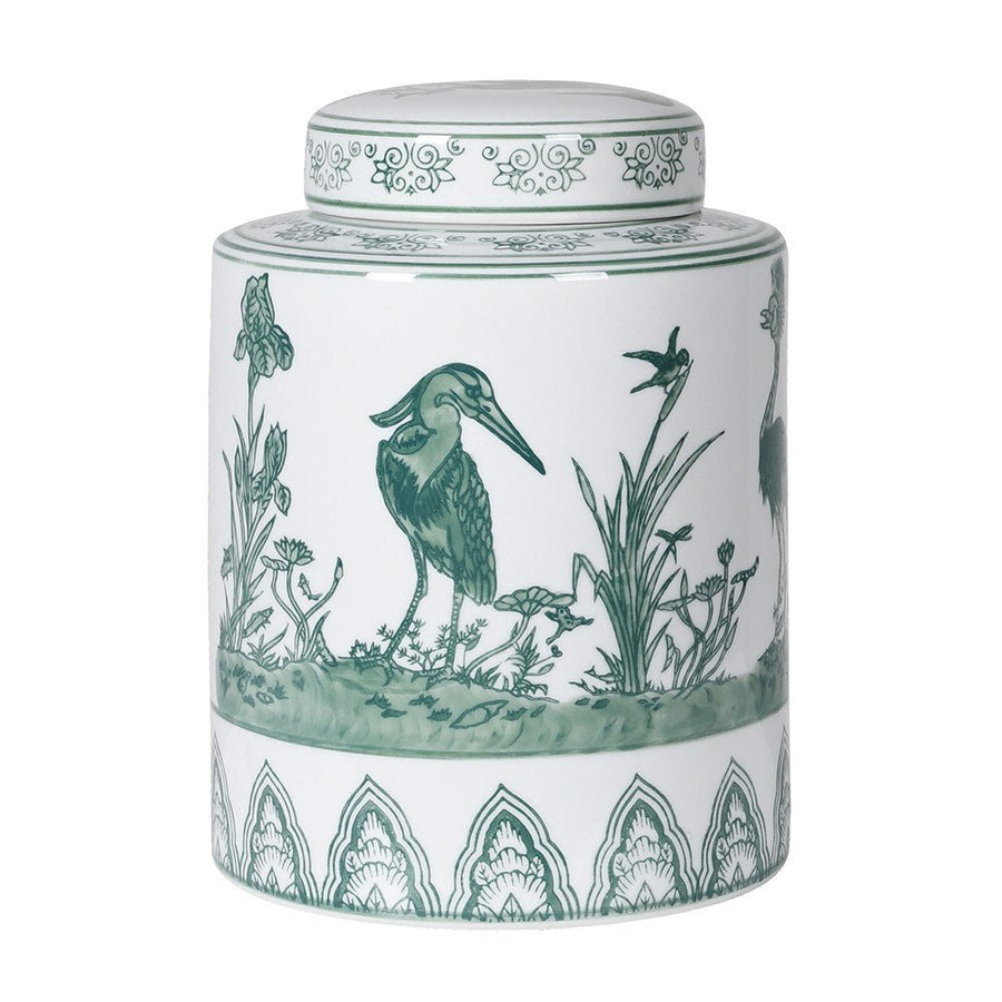 Peacock Sage Ceramic Temple Jar