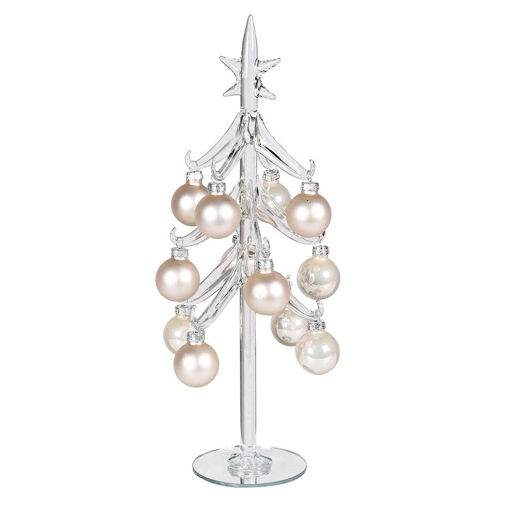 Pearl Bauble Xmas Glass Tree - LUXONAS