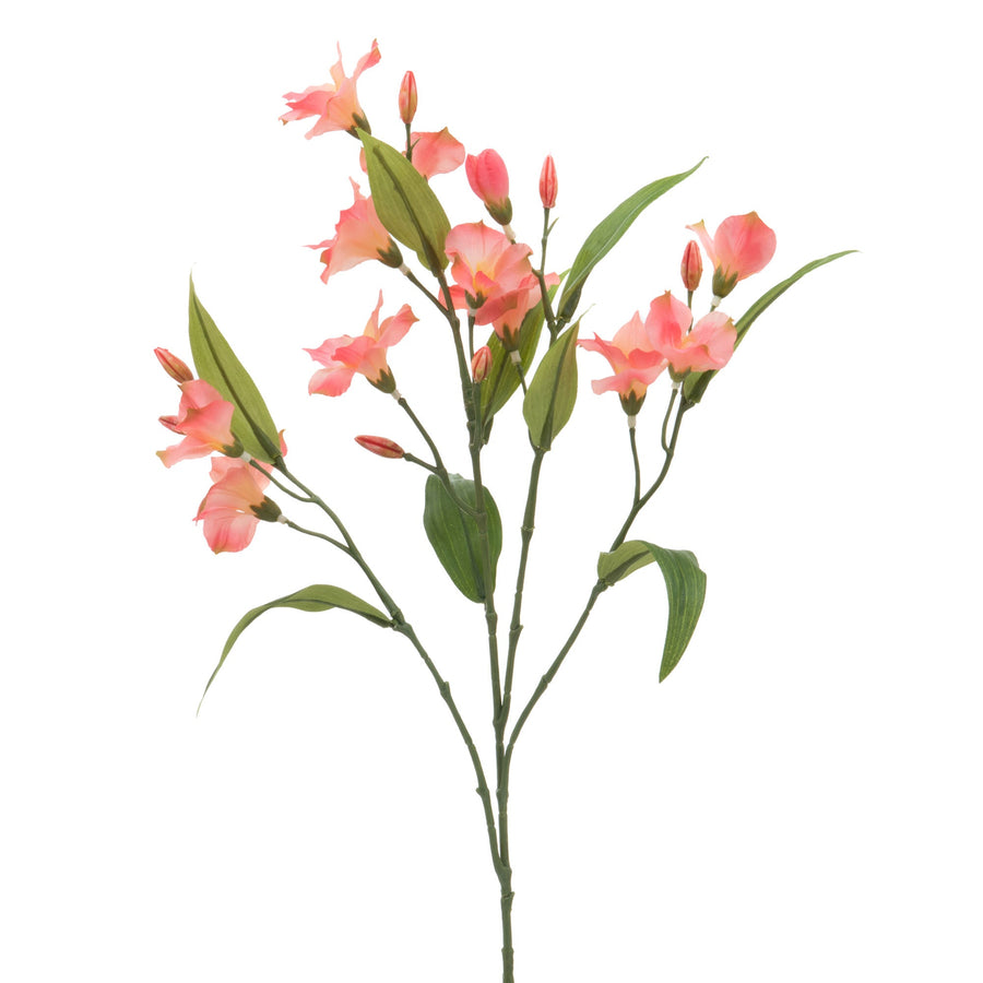 Peruvian Lily Peach Faux Floral Stem - 63cm