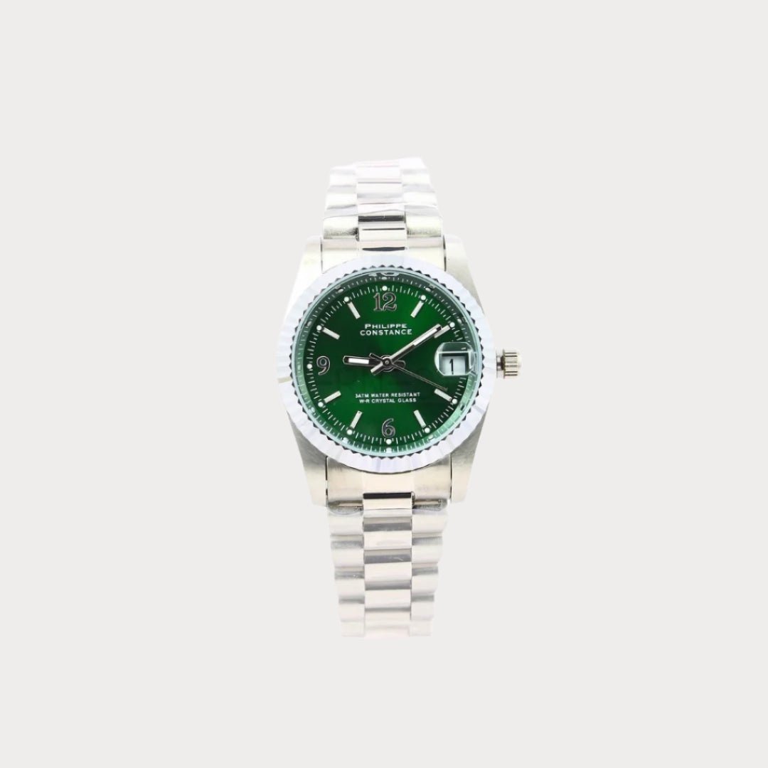 Philippe Constance Ernest Watch Bico - Stainless Steel Unisex Analog Watch with Date Display