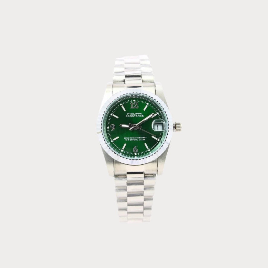 Philippe Constance Ernest Watch Bico - Stainless Steel Unisex Analog Watch with Date Display