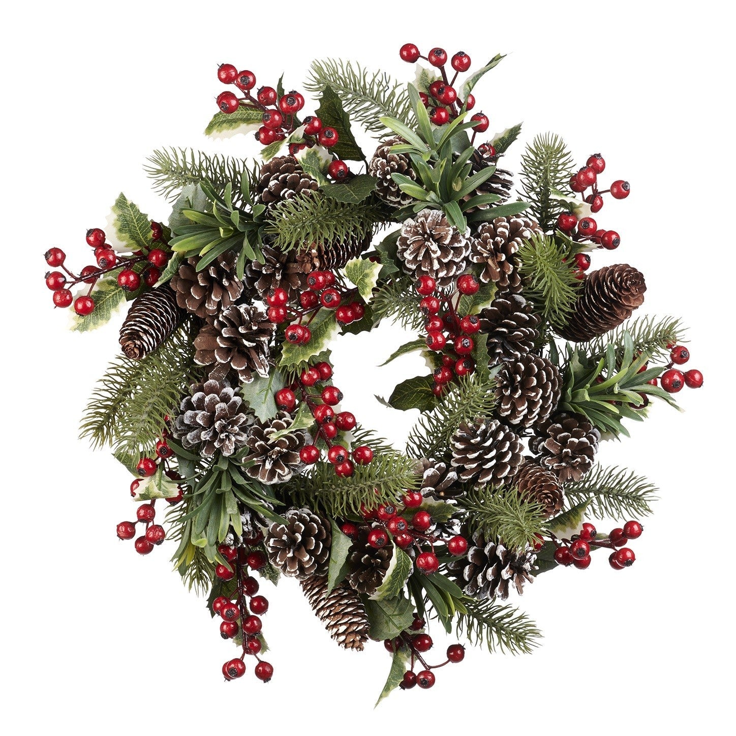 Pine Berry Wreath 46cm - Festive Holiday Decor - LUXONAS